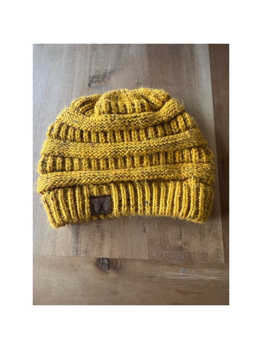 C.C. Exclusives Mustard Multicolor Knit Beanie One Size